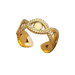 Evil Eye Open Ring For Women Men Unisex Adjustable Lucky Jewelry Band