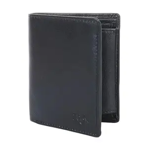 Zoom Shoes Genuine Leather Men's Wallet ZW-28362 | Branded Handcrafted Men's Wallet with RFID Blocking, 10 Card Pockets, 2 Cash Pockets, 1 Buttoned Coin Pocket (Black)