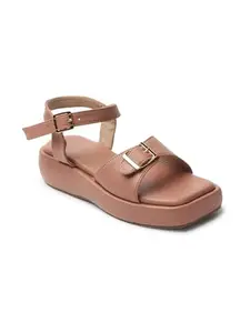 ELLE Women Sandal,Peach,UK-7