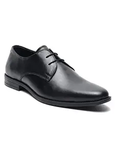TEAKWOOD LEATHERS Men Solid Black Derbys_Size 42