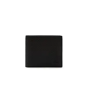 Lacoste Men's Chantaco Calfskin Leather Wallet (NH4119000) (Black)