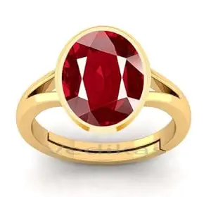 BARMUNDA gems 11.00 Ratti Natural Certified Ruby Manik Gemstone Panchdhatu Ring for Men & Women