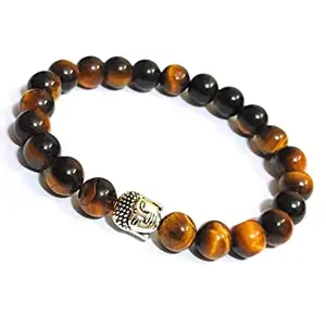 Tiger eye Buddha Head Charm Bracelet Crystal healing Beads Collection Charm Bracelet