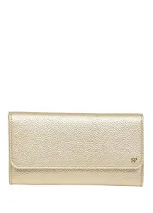 Satya Paul Faux Leather Gold Stylish Wallet for Women