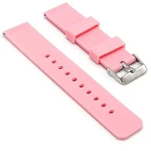 SBWC Pink Rubber Silicon Watch strap 12mm Pink Rubber Watch Strap For Men And Women With Steel Buckle