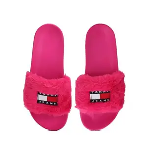 Tommy Hilfiger Polyester Solid Pink Women Flat Comfort Slides (F23HWFW023) Size- 39