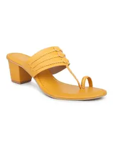 INC.5 Women Yellow Block Heels