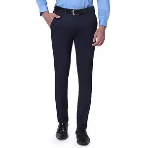 Oxemberg Poly Viscose Slim Fit Solid Formal Trouser for Men (Navy, 38) (FK7045B)