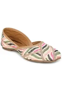 Shezone Women's Off White Color Mojaris (435_Cream_39)