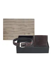 Swiss Design Wallet & Belt Gift Set for Men, Brown (SDWC-103)