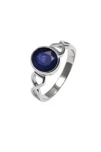 VA Jewels 925 Sterling Silver 2.5 Carat Natural Blue Sapphire Ring for Men & Women Lab Certified Neelam Gemstone Jewelry Astrology & Stylish Designer Band(16)