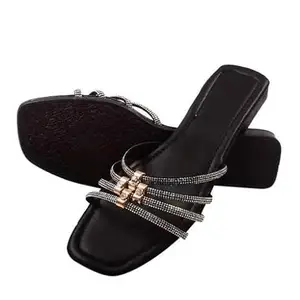 Trendy Transparent Strap Flats for Girls with Vibrant Mirror Finish for The Size of - 5 UK Multicolor