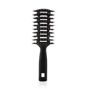 UMAI Round Vented Hair Brush for Men and Women Quick Drying Pain Free Detangling - Black Hair Comb | Detangle Brush for Salon Professional & Home Use | Round Hairbrush 2 Pack