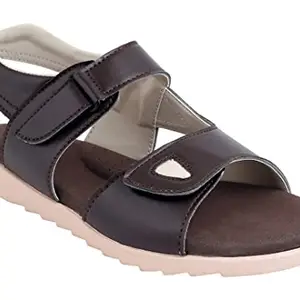 HEALTH FIT Extra Soft Ortho Care Diabetic & Orthopedic Sandal/Doctor Sandal Footwear with Arch Support Women Brown-6