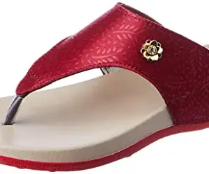 WELCOME Women's Extra Soft Slippers with Cushion FootBed for Adult | Comfortable & Light Weight| Stylish & Anti-Skid| Waterproof & Everyday Flip Flops for Ladies/Girls, W-LD-25-RED_6