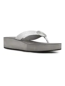 Inc.5 Womens Silver Casual Solid Round Toe Casual Sandals