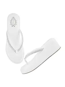 Shoetopia Women's Wedge Sandal-4 Kids UK (Alexa-White)-EU37