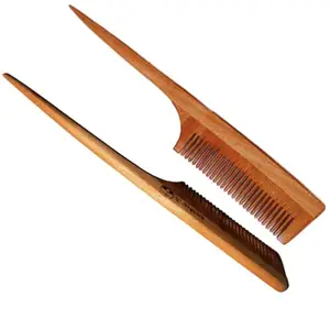 Tribal Craft™ 100% Handmade Neem Wood Tail Comb (Pack of 2)