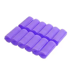 APOEM 12 Pieces Foam Sponge Hair Rollers - Soft Sleeping Hair Curlers Flexible Hair Styling Curlers Sponge Curlers for Hair Styling (Purple)