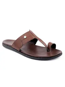 ONE8 by Virat Kohli Ethnic & Smart-Casuals Men's Slip-on Comfort Sandals | Lightweight, Anti-Skid Sole & Comfortable Footbed | AO12-7105 | Brown