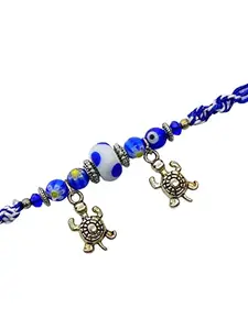 Digital Dress Room Fancy Evil Eye Rakhi Designs Nazariya Blue Evil Eye with Tortoise Turkish Charm Mauli Raksha Bandhan