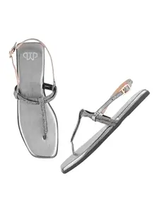 The White Pole Fashionable Stylish Comfortable Casual Flats Sandal For Women's And Girl's