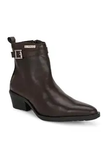 EL PASO Women Brown Faux Leather Casual Slip On Boots-8