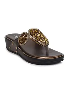 AJANTA Womens Brown Fashion Sandal BL1323