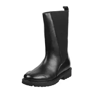 Mochi Women's Black Faux Leather Mid Calf Fashion Boots UK/3 EU/36 (31-68)