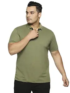 Wear Your Opinion Men's Plus Size Polo Collar Neck Half Sleeve T-Shirt (Olive, 2XL)
