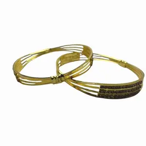 Suhag Ratan Stylish Gold-Toned Designer Bangles for Women & Girls | Sparkling Stone Work Metal Kada Set | Ethnic Wear Jewelry.2.2