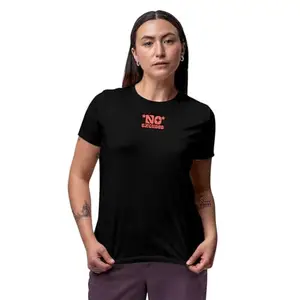 FIGHTERHERO Women's Black T-Shirt | Cotton Rich | Wrinkle-Resistant | Colors Dont Fade | Relaxed Fit | Size 2XL-46 | No Excuses Design