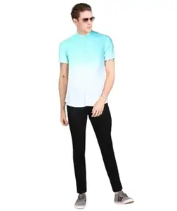 Tornitto Fashion Hub Men's Cotton Solid Round Neck Regular Fit T-Shirt || Regular Fit Mens Polo Neck Half Sleeve Soild Casual Tshirt (Pack of 1) (Large) Sky