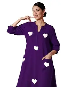 RAJEE TRENDS Women's Cotton Embroidered Straight Kurti with Pant Set