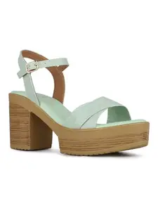 Inc.5 Womens Grey Solid Round Toe Party Wear Platform Heel Sandals