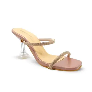 NINEGRAM Fashion Embellished Stiletto Transparent Heels| Transparent Heels for Women| Heels for Women| Sandals for Women| Heels for Girls| Footwear for Women| Heels| Glamour Redefined|