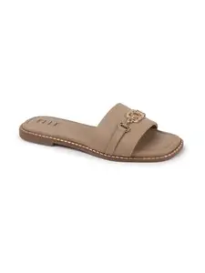 ELLE Women Fashion Sandal,Taupe,UK-6