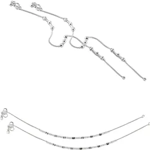 Heer Collection Traditional Trendy Jewellery All Occassions Anklets Payal Pair for Women/Girls Alloy Anklet (Pack of 4)(Combo Payal-105&114-(1PairEach))