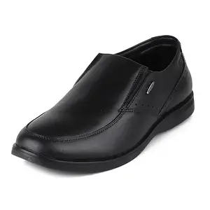 Red Chief Black Leather Formal Slip on Shoes for Men