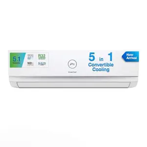 Godrej 1.5 Ton 3 Star, 5-in-1 Convertible Cooling, Inverter Split AC (Copper, Heavy-Duty Cooling at 52 Deg Celcius, 2023 Model, AC 1.5T EI 18TINV3R32 WWD, White) price in India.