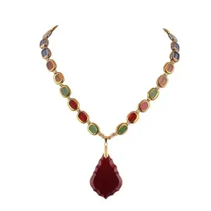 Victorian Penadant Elegant Indo Western Women Necklace-Jewelary Set-Multicolor-56