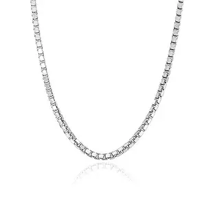 Amazon Brand - Nora Nico Women's 925 Sterling Silver BIS Hallmarked Italian Box-Chain Necklace 18 Inches