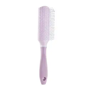 BlackBoss Anti-Static Curve Handle Flat Hair Scalp Massage Brush Nylon Bristle Hair Brush For Blow Drying, Styling, Curling, Straighten All Type Hairs For Women & Men (Blue)