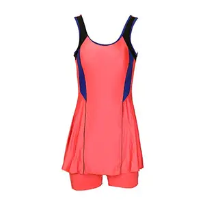 LYCOT - Ladies Sleeveless A-Line Top + Hot Shot Pattern-1 Swimwear (Gajri |Size: 4XL)