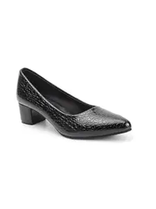 Carlton London Women Stylish Slipon Pump Shoes with Block Heels, Pointed Toe for Party and Formal Occasions