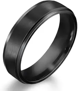 Women Black Plain Thump Ring (IR705)