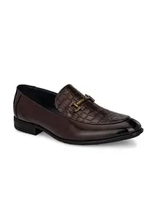 Giorgio Men's Brown Faux Leather Slip On Formal Shoes