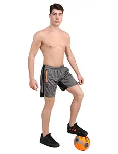 NEVER LOSE Men's Running Shorts (XXL, Grey)