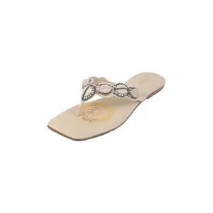 Mochi Women Beige Flat Fashion Chappal UK/8 EU/41 (32-594)
