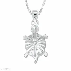Vighnaharta Tortoise Rhodium Alloy Pendant for Men and Women - [VFJ01123PR]